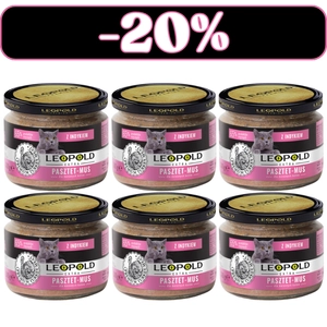 Leopold Pasztetowy mus z mięsem indyka dla kotów 6x300g