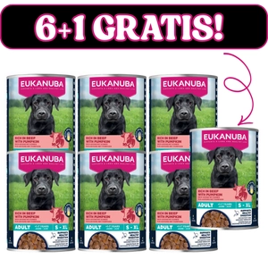 EUKANUBA Mokra karma dla psów dorosłych, bogata w wołowinę i dynię 6x400g + 400g Gratis