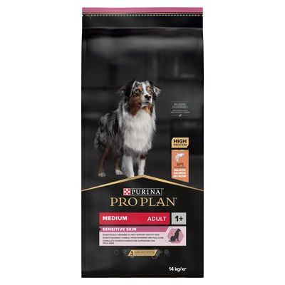 PRO PLAN Sensitive Skin Medium Adult Karma dla psów bogata w łososia 14kg /Opakowanie uszkodzone (2527) !!!