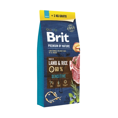 BRIT Premium By Nature Sensitive Lamb 15kg+3kg