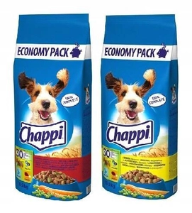 CHAPPI 2x13,5kg (27kg) - sucha karma dla psów z wołowiną, drobiem i warzywami + z drobiem i warzywami