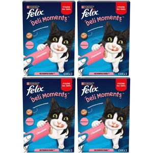 Felix Deli Moments Kremowe przekąski dla kotów z łososiem 4x(4x10g)
