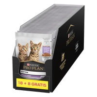 PRO PLAN Nutrisavour Kitten Karma dla kociąt delikatne kawałki z indykiem w sosie 26x85g (18+8 GRATIS)