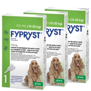 KRKA Fypryst Spot On krople na pchły i kleszcze dla psa 10-20 kg 134 mg/1,34 ml 3 szt.