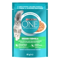 Purina One Indoor Formula Karma dla kotów z tuńczykiem i zielona fasolką 85 g