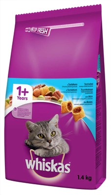 WHISKAS Adult 1,4kg - sucha karma dla kotów z tuńczykiem i warzywami