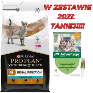 PRO PLAN Veterinary Diets NF AC Renal Function AdvCare Karma sucha dla kota 5kg + Advantage - dla kotów (0,4mlx4) *roztwór* blister