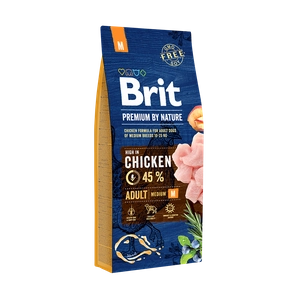 BRIT Premium By Nature Adult M 15kg / Opakowanie uszkodzone (1921,1868, 2071, 2041) !!!