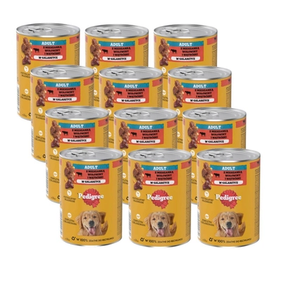 PEDIGREE Adult mokra karma pełnoporcjowa dla dorosłych psów, z wołowiną w galaretce12x400g