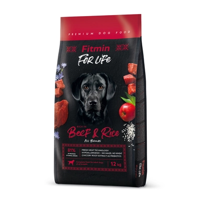 FITMIN For Life Beef & Rice 12kg opakowanie uszkodzone (3721)