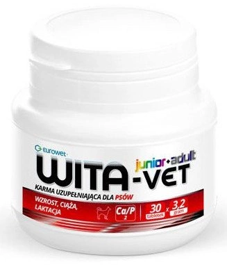 WITA-VET Ca/P = 2, 3,2g Junior+Adult 30 tabletek 