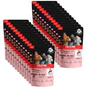 PetRepublic drobno siekane kawałki w delikatnym sosie cielęcina 24x100g dla kota