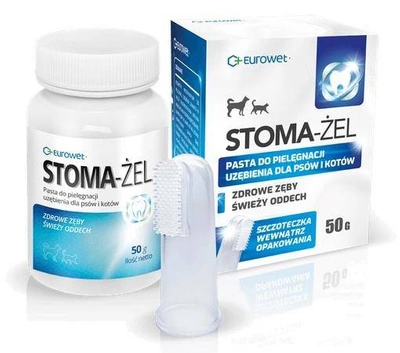 EUROWET Stoma Żel + szczoteczka do zębów pies/kot 50g