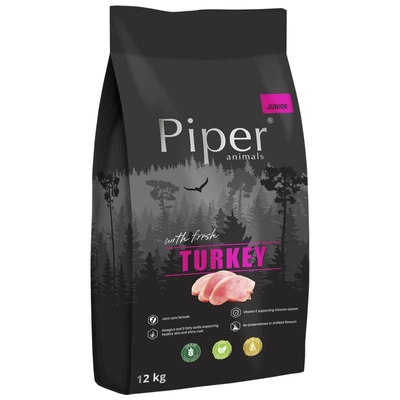 DOLINA NOTECI Piper Animals Junior z indykiem 12kg /Opakowanie uszkodzone (7888)!!!