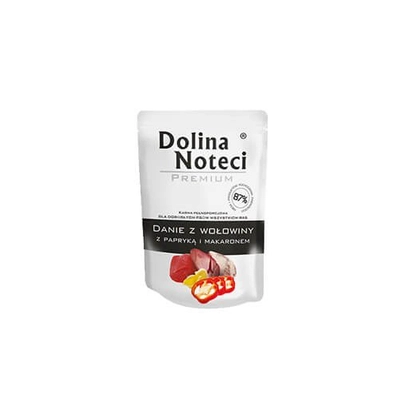 DOLINA NOTECI Danie z wołowiny z papryką i makaronem 300g-karma mokra dla psa