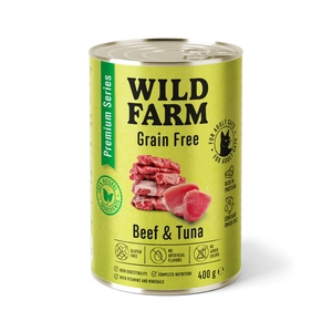 WILD FARM Premium Grain Free Beef and Tuna 400g  - bezzbożowa karma dla kota