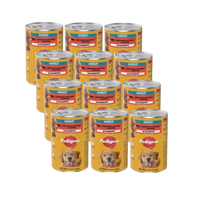 PEDIGREE Adult mokra karma dla psów, z wołowiną w galaretce 12x1,2kg