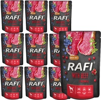 Rafi z wołowiną dla psa - saszetka (czarne opakowanie) 10x300g