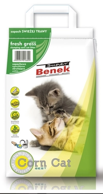 SUPER BENEK Żwirek kukurydziany Corn o zapachu: Świeża trawa 25l-17,8kg/ /Opakowanie uszkodzone (3352) !!! 