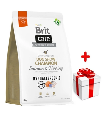 BRIT CARE Dog Hypoallergenic Dog Show Champion Salmon & Herring 3kg + niespodzianka dla psa GRATIS!