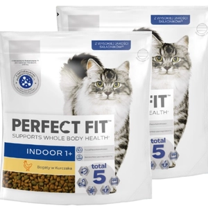 PERFECT FIT (Indoor 1+) 2x750g Bogaty w kurczaka - sucha karma dla kota żyjącego w domu