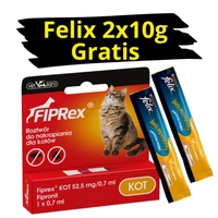 Fiprex KOT, 52,5 mg/0,7 ml, roztwór do nakrapiania dla kotów