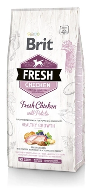 Brit Fresh Chicken & Potato Puppy Healthy Growth 12kg opakowanie uszkodzone (2400)