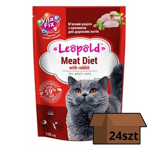 Leopold Dieta mięsna z królikiem dla kotów 24x100g