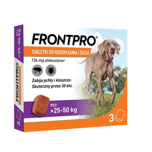  Frontpro tabletki na pchły i kleszcze XL 136mg 25-50kg x 3tabl 