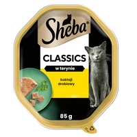  SHEBA Classics tacka 85 g – mokra karma pełnoporcjowa dla dorosłych kotów, koktajl drobiowy, w terynie