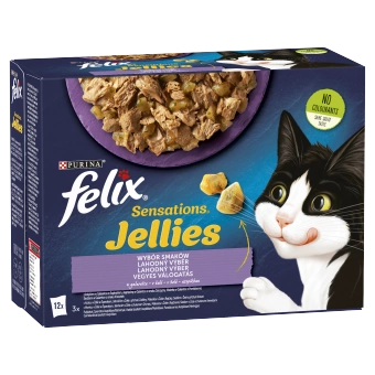 FELIX Sensation Jellies Karma dla kotów wybór smaków w galaretce 12x85g