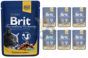 BRIT Cat KURCZAK i INDYK 6x100g