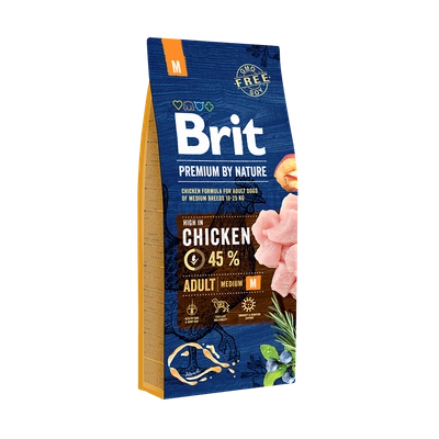 BRIT Premium By Nature Adult M 15kg / Opakowanie uszkodzone (3941, 5738,5843) !!! 