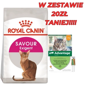 ROYAL CANIN  Exigent Savour 35/30 Sensation 10kg karma sucha dla kotów dorosłych, wybrednych, kierujących się teksturą krokieta + Advantage - dla kotów (0,4mlx4) *roztwór* blister
