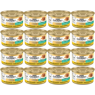 Purina Gourmet Gold Savoury Cake z kurczakiem i marchewką 48x85g