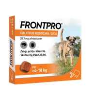 Frontpro tabletki na pchły i kleszcze M 28,3mg 4-10kg x 3tabl 