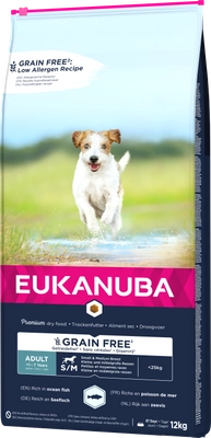 EUKANUBA Adult Small&Medium Grain Free 12kg\ Opakowanie uszkodzone (1832) !!! 