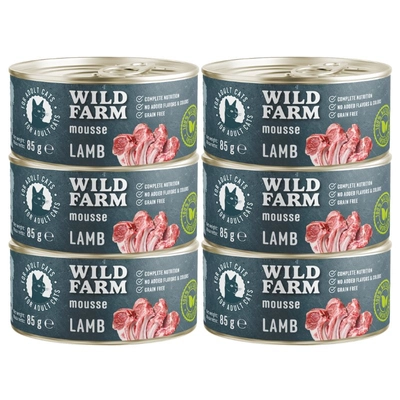 WILD FARM Mousse Lamb 6x85g - bezzbożowy mus dla kota