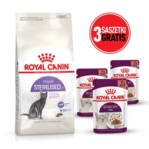 ROYAL CANIN  Sterilised 10kg karma sucha dla kotów dorosłych, sterylizowanych + 3 saszetki karmy mokrej GRATIS!!!