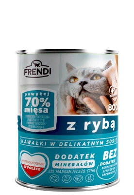 Frendi kawałki w delikatnym sosie z rybą 800g dla kota