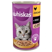 WHISKAS Adult puszka 400 g - mokra karma dla dorosłego kota, kawałki z kurczakiem w sosie