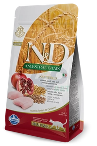 Farmina N&D Ancestral Grain feline CHICKEN & POMEGRANATE NEUTERED 5kg