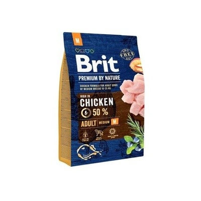 BRIT Premium By Nature Adult M 3kg  opakowanie uszkodzone (2501)