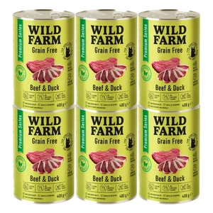 WILD FARM Premium Grain Free Beef and Duck 6x400g  - bezzbożowa karma dla kota