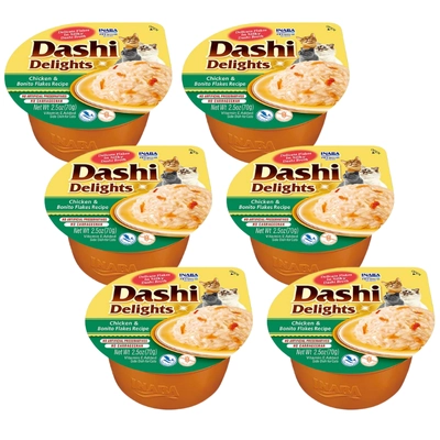 Inaba DASHI uzupełniająca karma dla kota- bulion o smaku przegrzebka i kurczak 6x70 g 