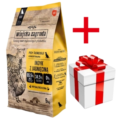 Wiejska Zagroda Indyk z Jagnięciną 9kg + niespodzianka dla psa GRATIS!