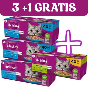 WHISKAS Adult saszetki 120x85g + 40x85g GRATIS