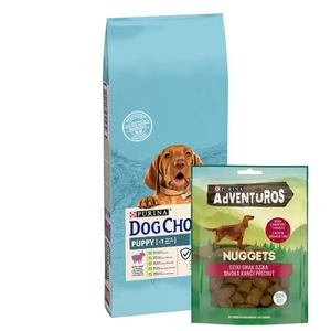 PURINA Dog Chow Puppy Lamb 14kg + Adventuros Nuggets 90g