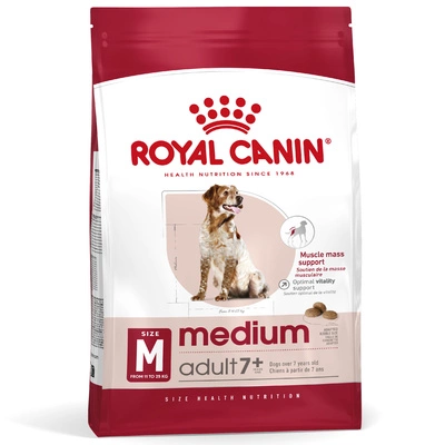 ROYAL CANIN Medium Adult 7+ karma sucha dla psów dojrzałych od 7. do 10. roku życia, ras średnich 15kg\Opakowanie uszkodzone (5364) !!! 