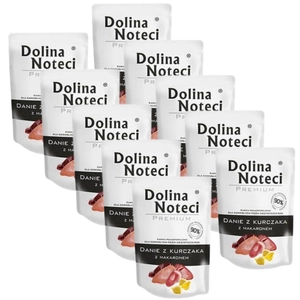 DOLINA NOTECI Danie z kurczaka z makaronem 10x100g-karma mokra dla psa
